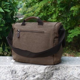 [Durable Crossbody Bag] Durable Large Capacity Canvas Crossbody Bag | Men's Casual Style with Multiple Pockets, Adjustable Strap, and Laptop Compartment for Daily Commuting & Outdoor Adventures