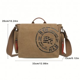 Trendy Canvas Men's Sling Bag - Business Messenger Bag For Document And Tablet, Travel Shoulder Bag, Crossbody Bag - For Hanging Out & Daily Commute