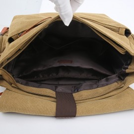 Trendy Canvas Men's Sling Bag - Business Messenger Bag For Document And Tablet, Travel Shoulder Bag, Crossbody Bag - For Hanging Out & Daily Commute