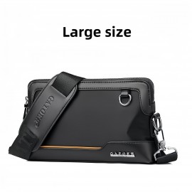 Men'S Premium Oxford Fabric Crossbody Bag with Adjustable Strap - Multi-Compartment Casual Shoulder Bag for Everyday Commute & Outings, Royal Blue with Orange Accents