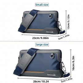 Men'S Premium Oxford Fabric Crossbody Bag with Adjustable Strap - Multi-Compartment Casual Shoulder Bag for Everyday Commute & Outings, Royal Blue with Orange Accents