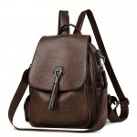 Women's Large Capacity Backpack - Backpack with Adjustable Shoulder Straps & flap closure, Elegant Brown-like, for Travel, Work, School - Everyday Carryall Bag, Versatile Carryall,