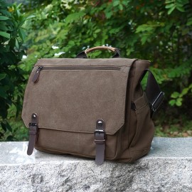 [Durable Crossbody Bag] Durable Large Capacity Canvas Crossbody Bag | Men's Casual Style with Multiple Pockets, Adjustable Strap, and Laptop Compartment for Daily Commuting & Outdoor Adventures